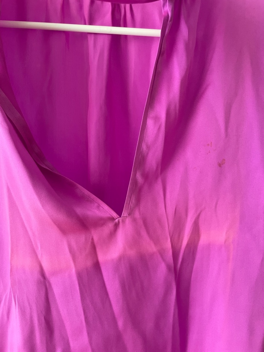 Vintage Saint Laurent Silk Tie-Neck Blouse in Fuchsia - Picture 7 of 13